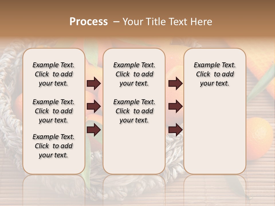 A Basket Filled With Oranges On Top Of A Bamboo Mat PowerPoint Template