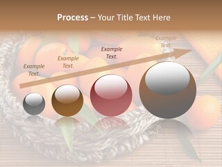 A Basket Filled With Oranges On Top Of A Bamboo Mat PowerPoint Template