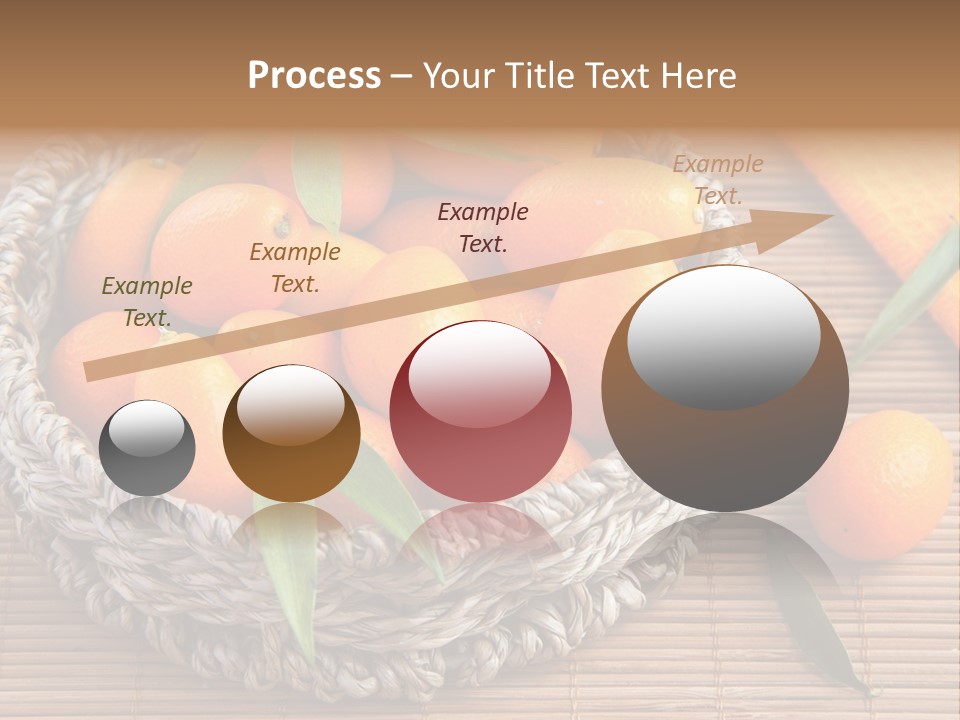 A Basket Filled With Oranges On Top Of A Bamboo Mat PowerPoint Template