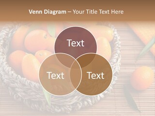 A Basket Filled With Oranges On Top Of A Bamboo Mat PowerPoint Template