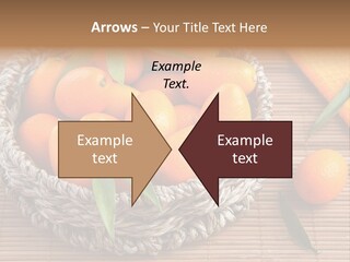 A Basket Filled With Oranges On Top Of A Bamboo Mat PowerPoint Template