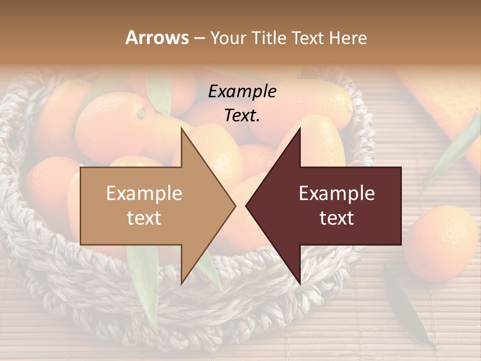 A Basket Filled With Oranges On Top Of A Bamboo Mat PowerPoint Template