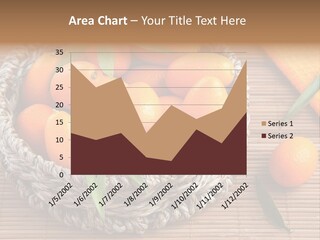 A Basket Filled With Oranges On Top Of A Bamboo Mat PowerPoint Template