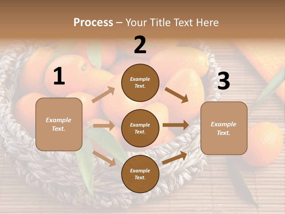 A Basket Filled With Oranges On Top Of A Bamboo Mat PowerPoint Template