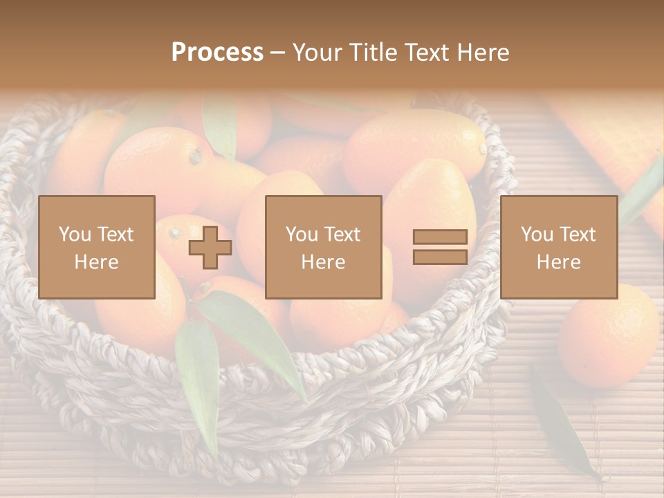 A Basket Filled With Oranges On Top Of A Bamboo Mat PowerPoint Template