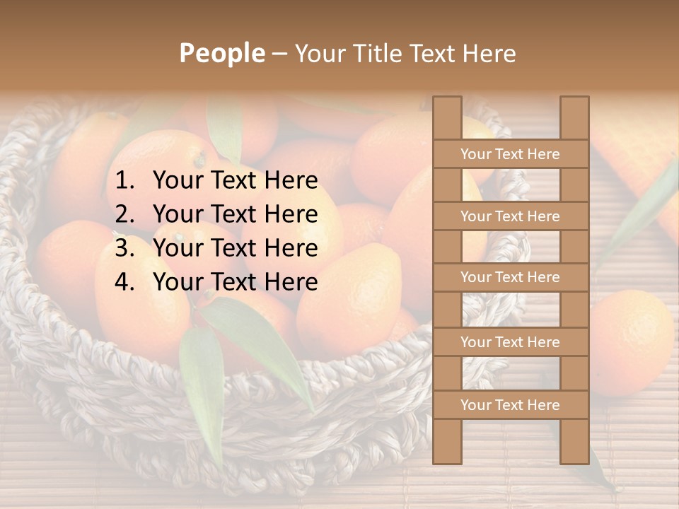 A Basket Filled With Oranges On Top Of A Bamboo Mat PowerPoint Template