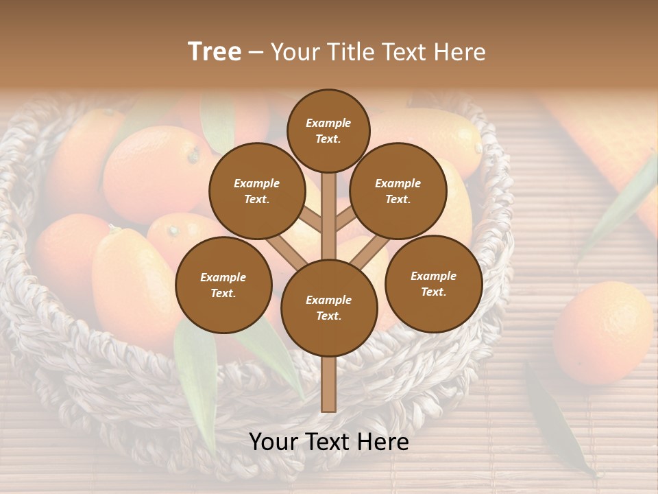 A Basket Filled With Oranges On Top Of A Bamboo Mat PowerPoint Template