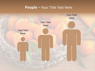 A Basket Filled With Oranges On Top Of A Bamboo Mat PowerPoint Template