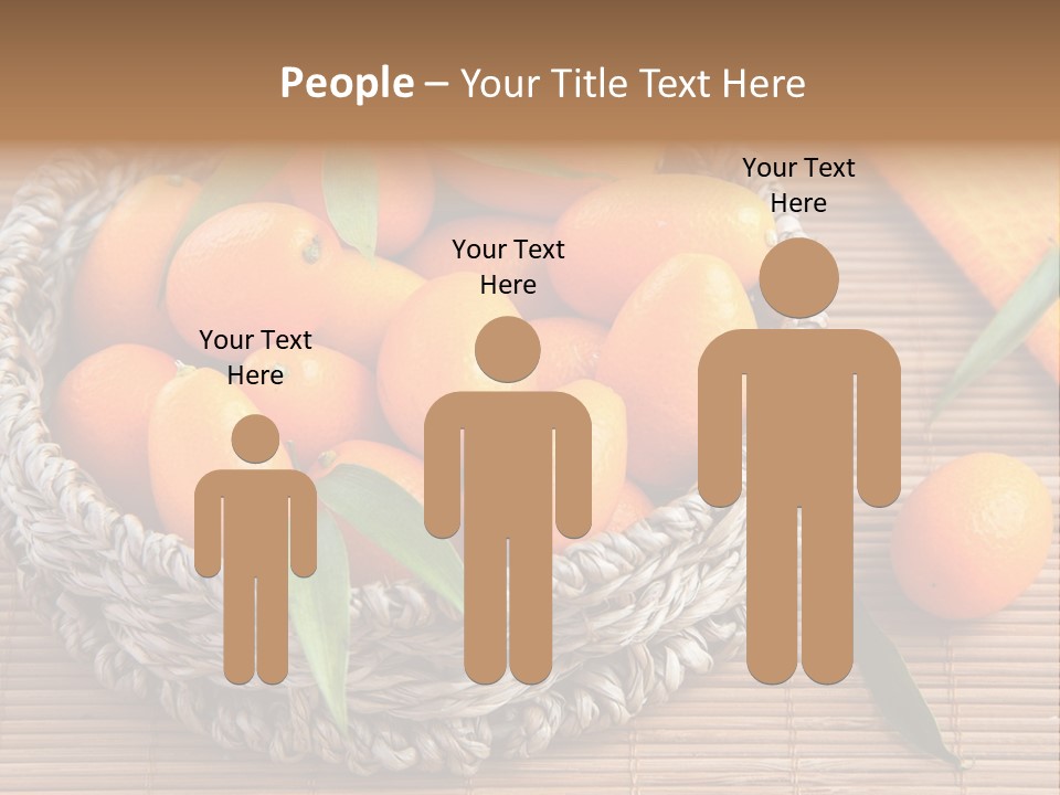 A Basket Filled With Oranges On Top Of A Bamboo Mat PowerPoint Template