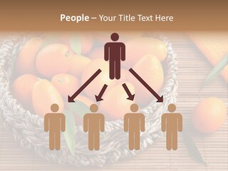A Basket Filled With Oranges On Top Of A Bamboo Mat PowerPoint Template