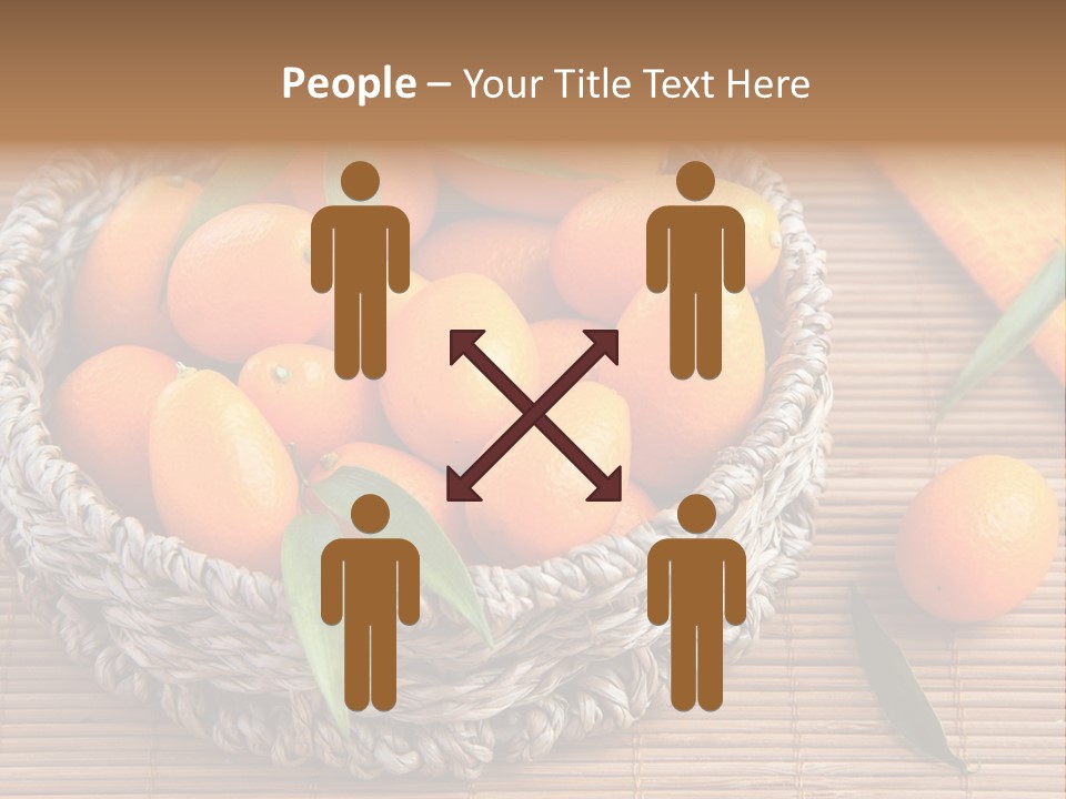 A Basket Filled With Oranges On Top Of A Bamboo Mat PowerPoint Template