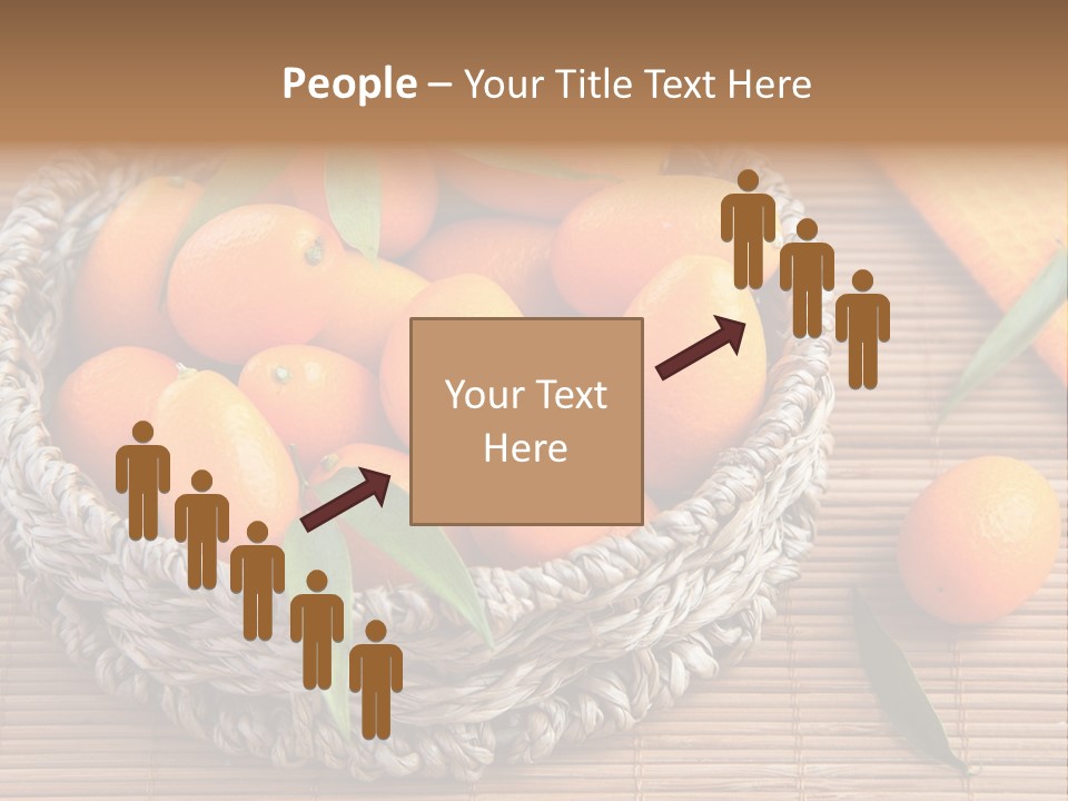A Basket Filled With Oranges On Top Of A Bamboo Mat PowerPoint Template