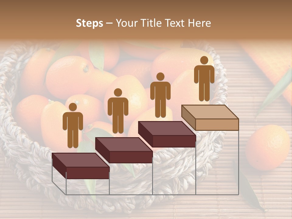 A Basket Filled With Oranges On Top Of A Bamboo Mat PowerPoint Template