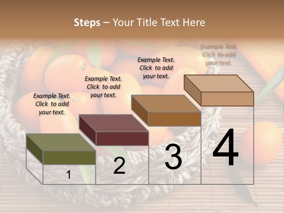 A Basket Filled With Oranges On Top Of A Bamboo Mat PowerPoint Template