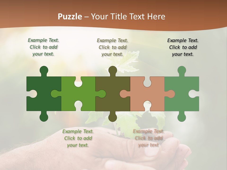 A Man Holding A Small Plant In His Hands PowerPoint Template