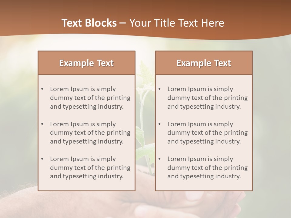 A Man Holding A Small Plant In His Hands PowerPoint Template