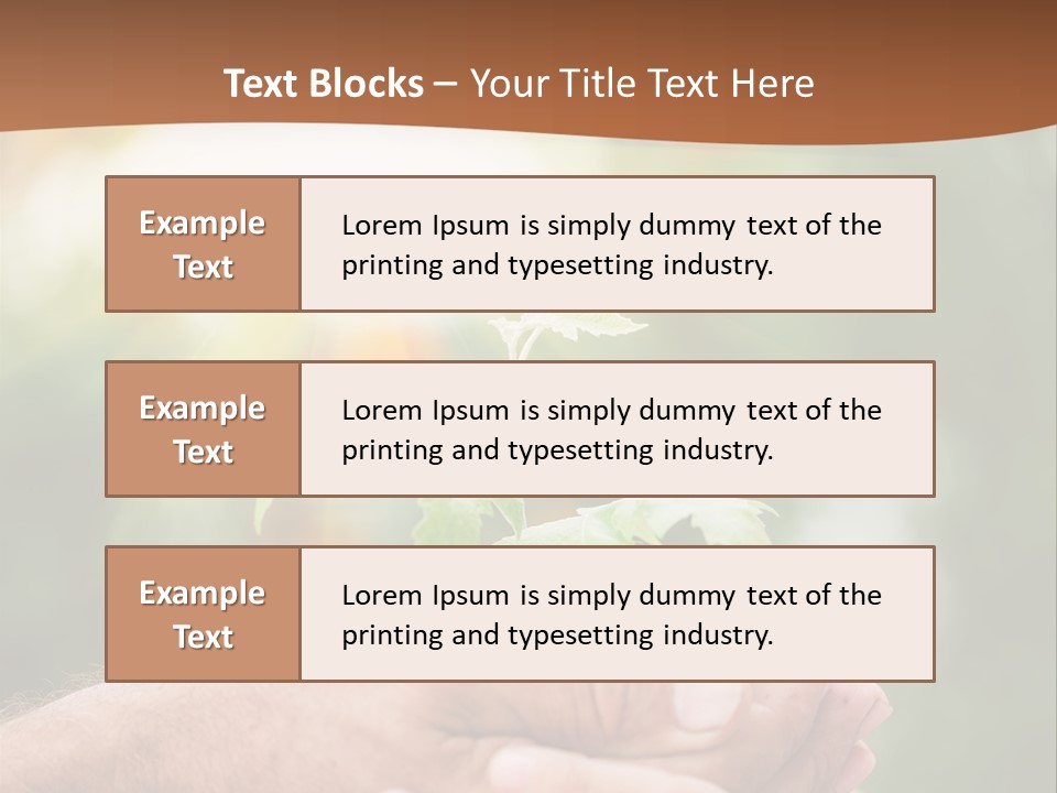 A Man Holding A Small Plant In His Hands PowerPoint Template