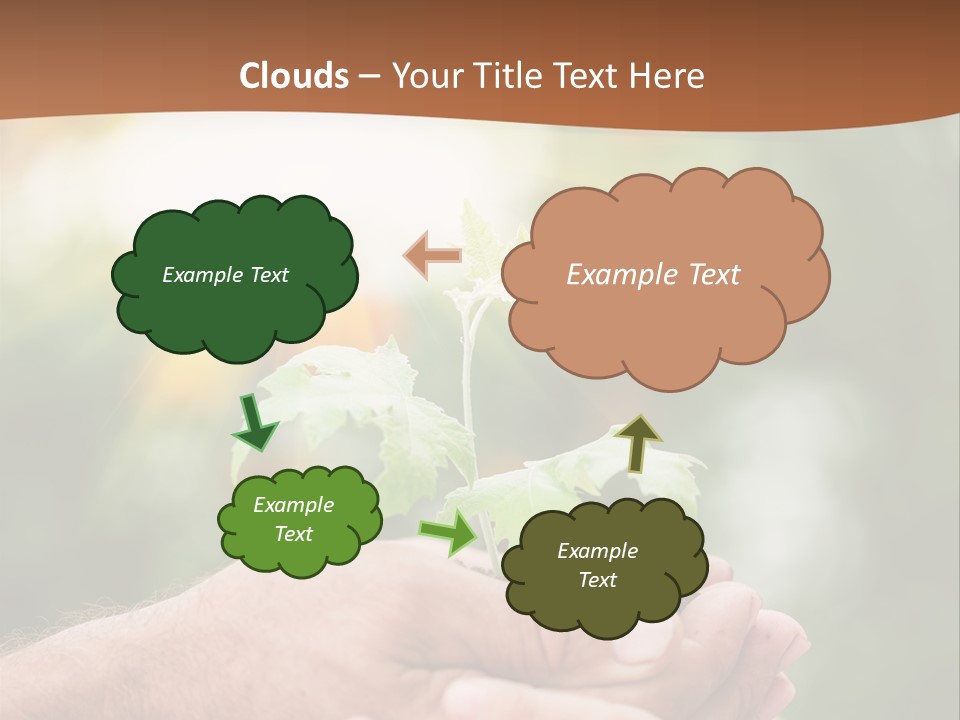 A Man Holding A Small Plant In His Hands PowerPoint Template