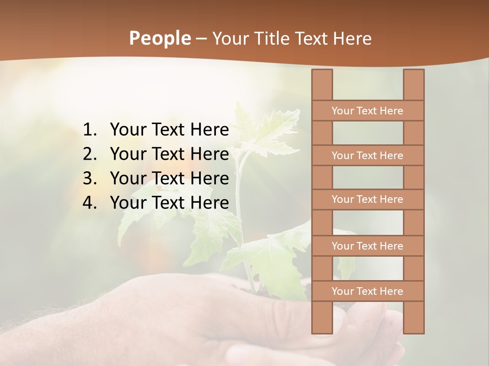 A Man Holding A Small Plant In His Hands PowerPoint Template
