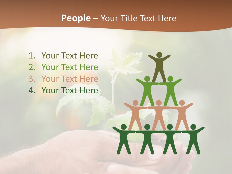 A Man Holding A Small Plant In His Hands PowerPoint Template