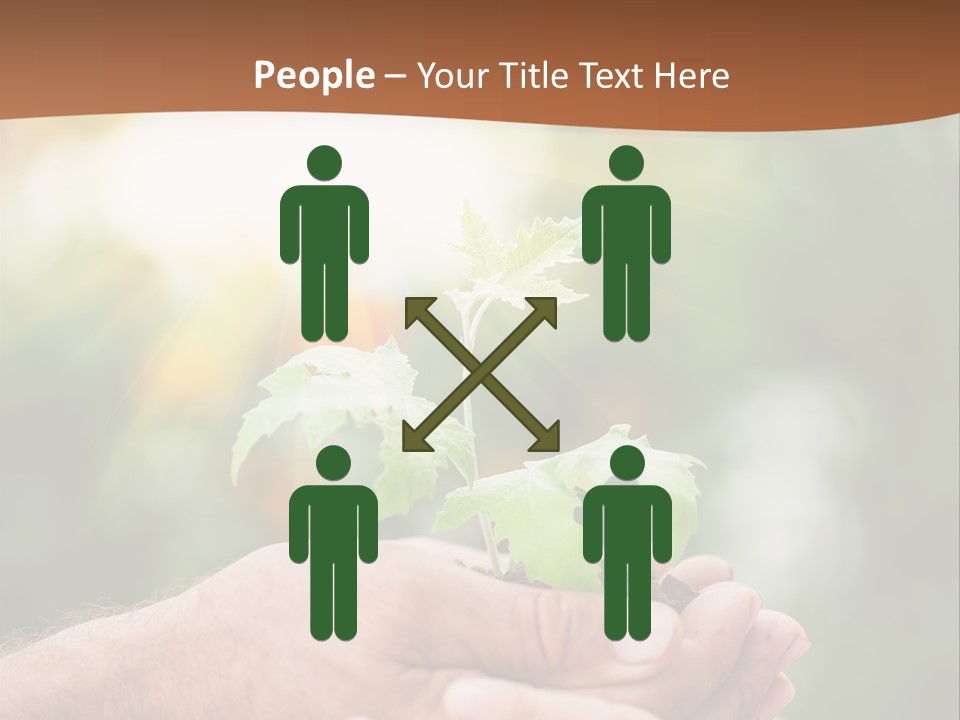 A Man Holding A Small Plant In His Hands PowerPoint Template