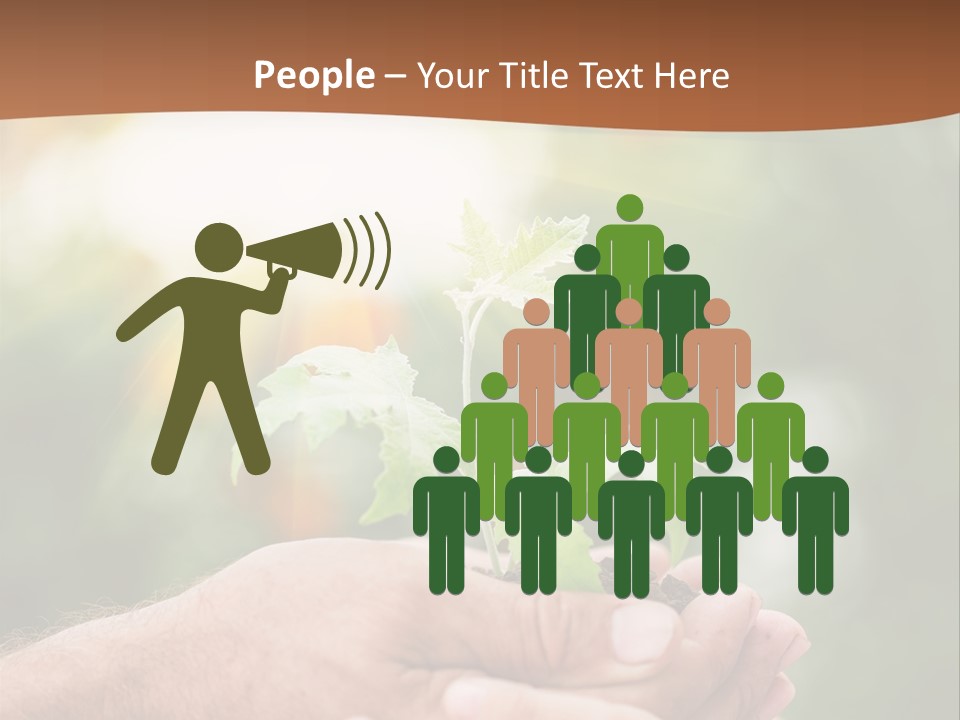 A Man Holding A Small Plant In His Hands PowerPoint Template