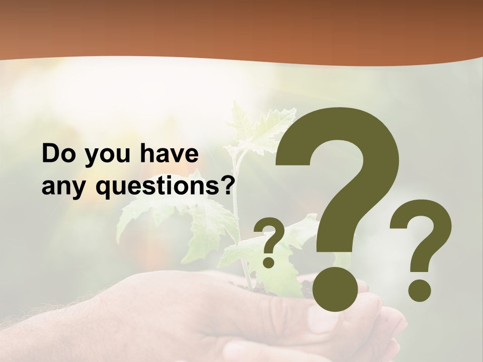 A Man Holding A Small Plant In His Hands PowerPoint Template