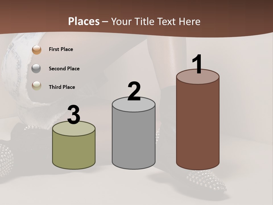 A Woman Sitting On A Couch With Her Legs Crossed PowerPoint Template