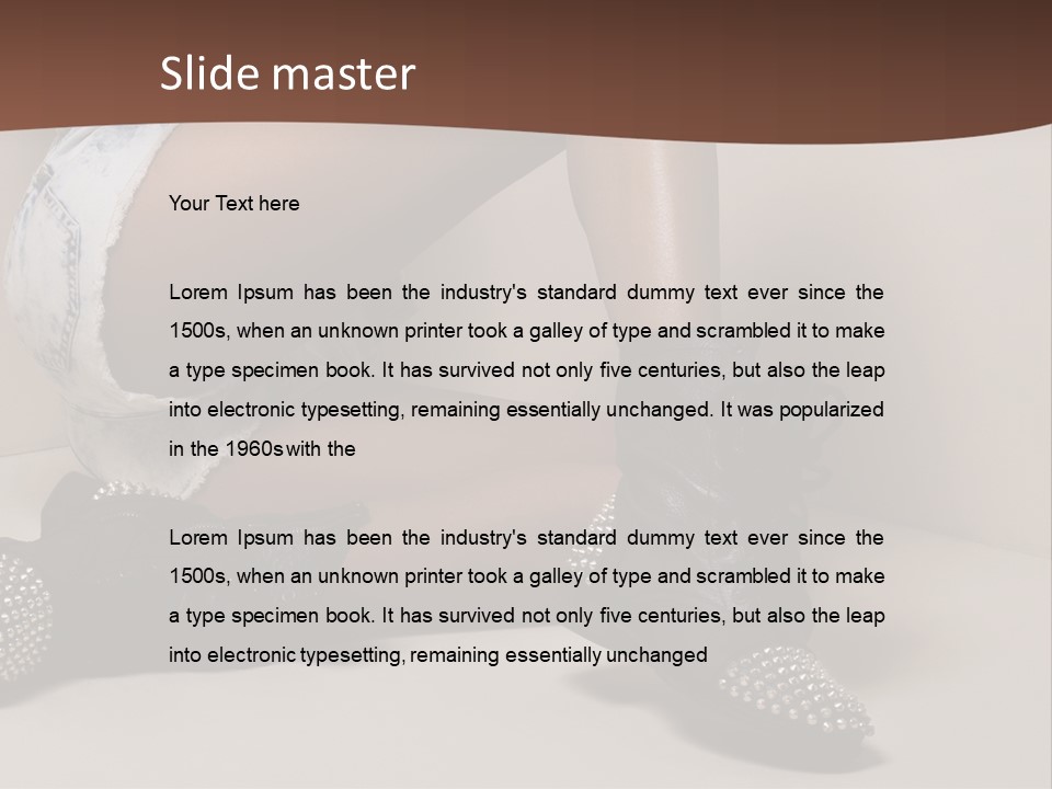 A Woman Sitting On A Couch With Her Legs Crossed PowerPoint Template