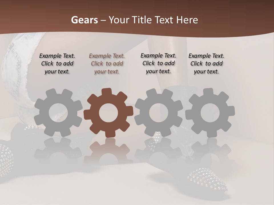 A Woman Sitting On A Couch With Her Legs Crossed PowerPoint Template