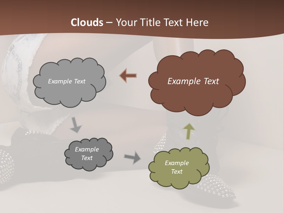 A Woman Sitting On A Couch With Her Legs Crossed PowerPoint Template