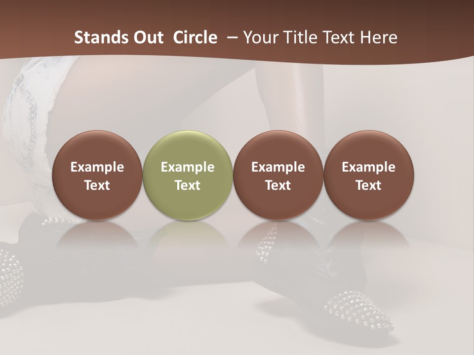 A Woman Sitting On A Couch With Her Legs Crossed PowerPoint Template