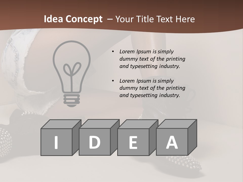 A Woman Sitting On A Couch With Her Legs Crossed PowerPoint Template