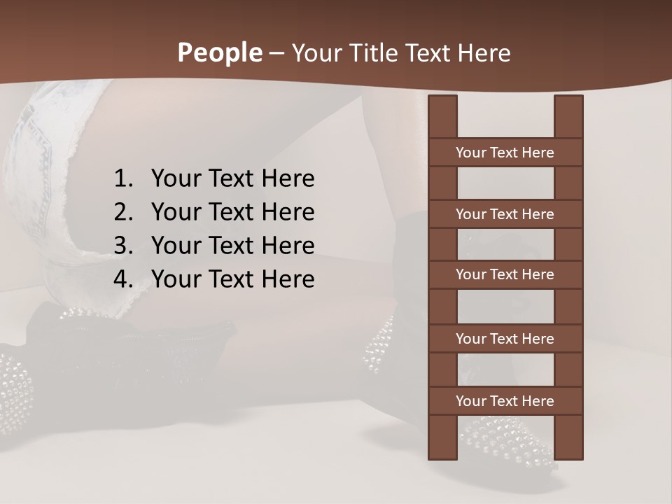 A Woman Sitting On A Couch With Her Legs Crossed PowerPoint Template