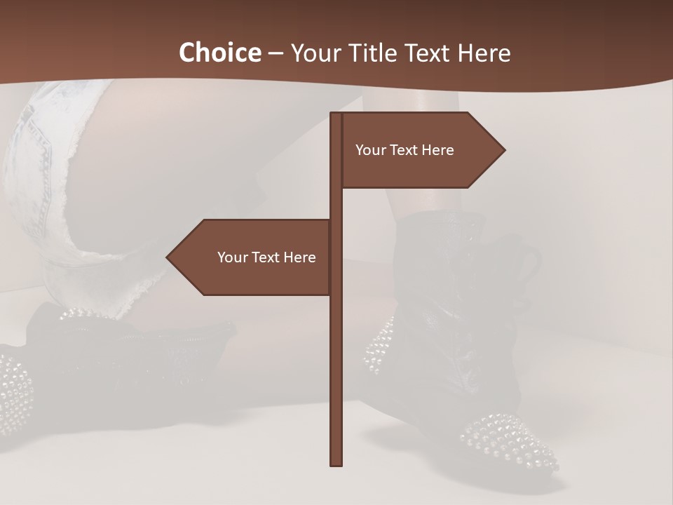 A Woman Sitting On A Couch With Her Legs Crossed PowerPoint Template