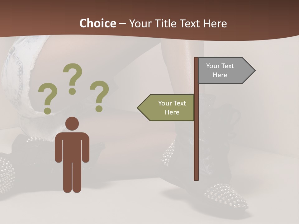 A Woman Sitting On A Couch With Her Legs Crossed PowerPoint Template