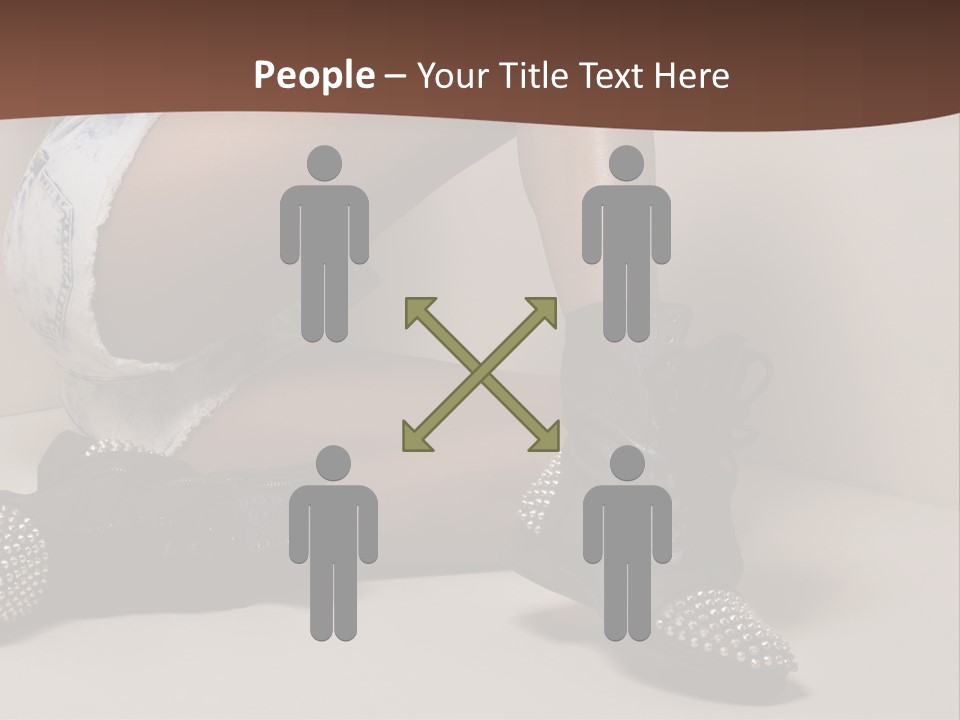 A Woman Sitting On A Couch With Her Legs Crossed PowerPoint Template