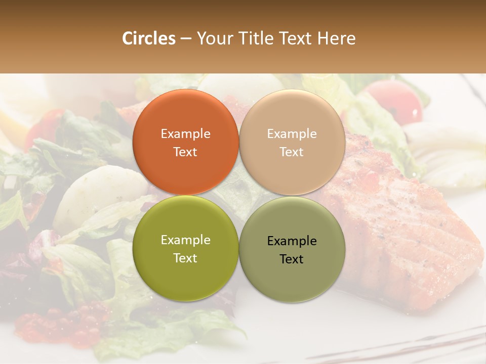 A White Plate Topped With A Salad And Salmon PowerPoint Template