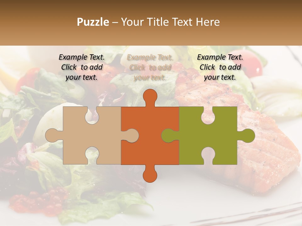 A White Plate Topped With A Salad And Salmon PowerPoint Template