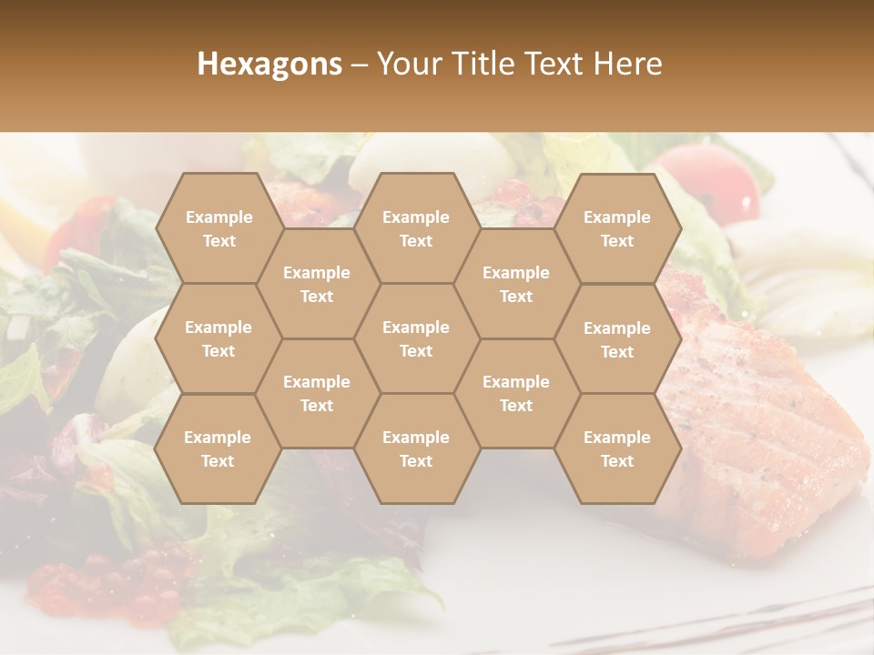 A White Plate Topped With A Salad And Salmon PowerPoint Template