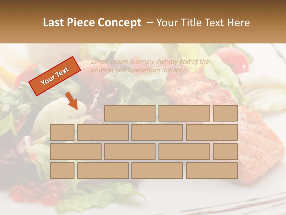 A White Plate Topped With A Salad And Salmon PowerPoint Template
