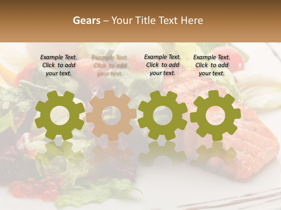 A White Plate Topped With A Salad And Salmon PowerPoint Template
