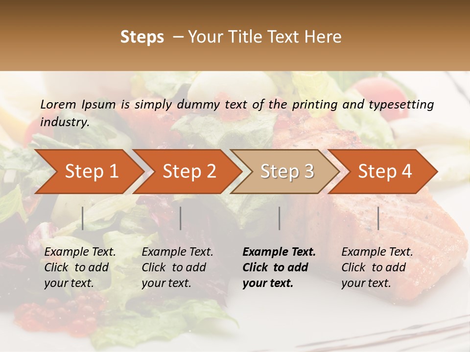 A White Plate Topped With A Salad And Salmon PowerPoint Template
