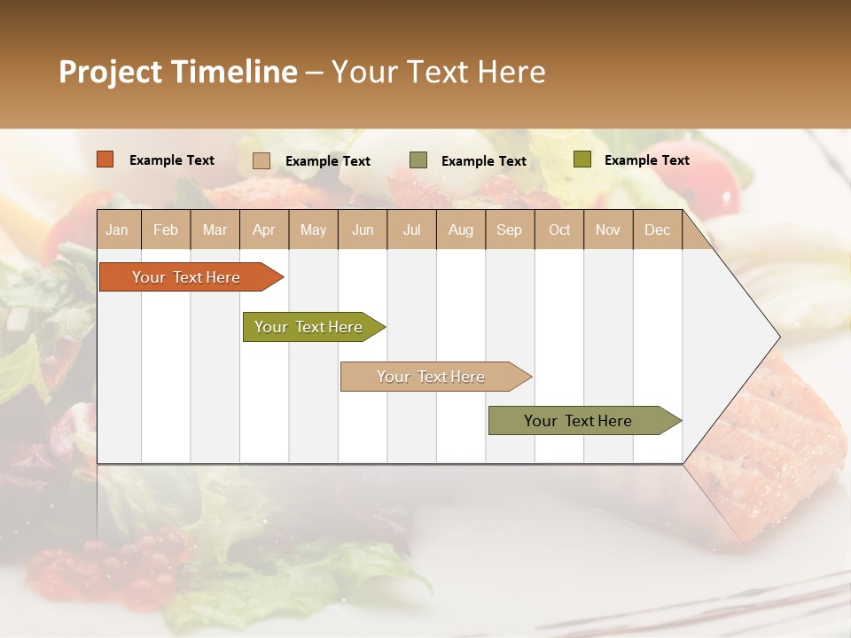 A White Plate Topped With A Salad And Salmon PowerPoint Template