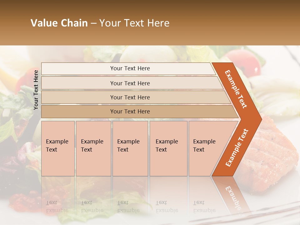 A White Plate Topped With A Salad And Salmon PowerPoint Template