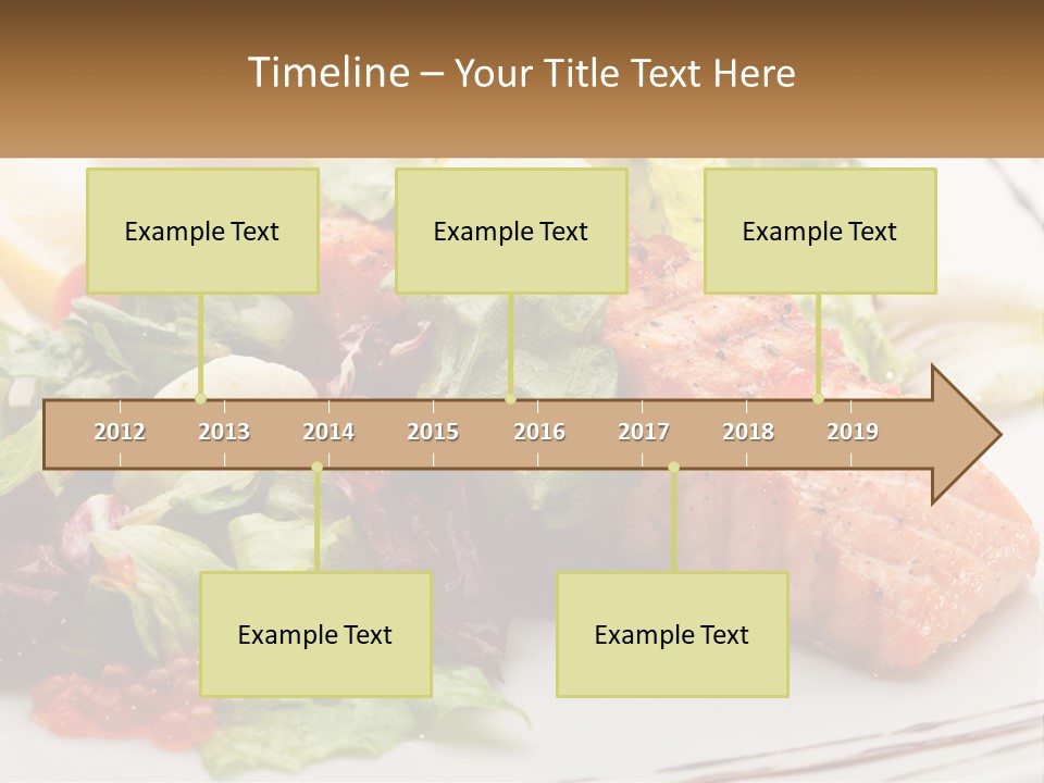 A White Plate Topped With A Salad And Salmon PowerPoint Template