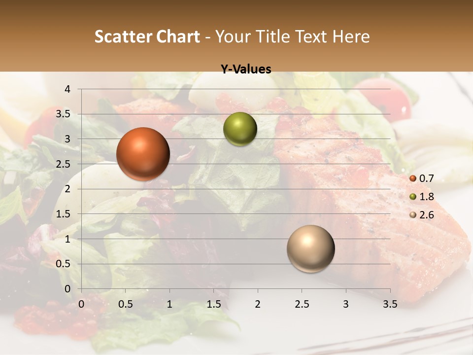 A White Plate Topped With A Salad And Salmon PowerPoint Template