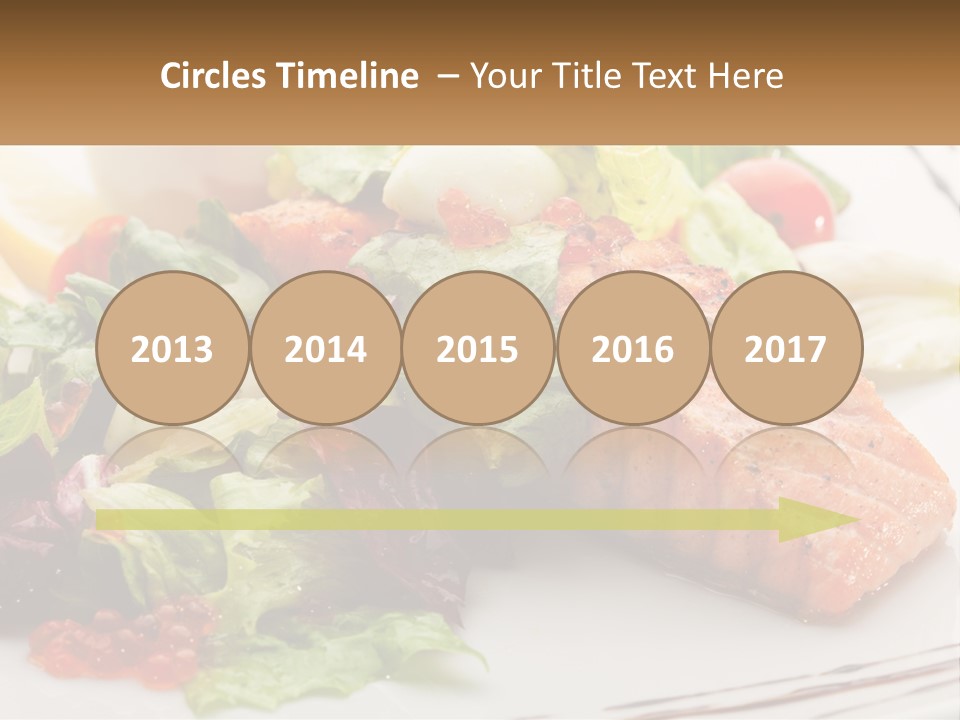 A White Plate Topped With A Salad And Salmon PowerPoint Template