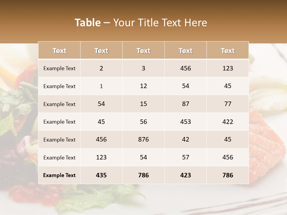 A White Plate Topped With A Salad And Salmon PowerPoint Template