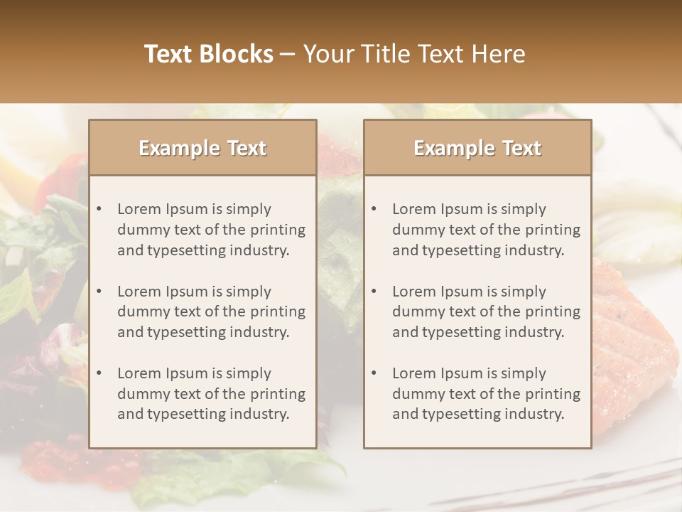 A White Plate Topped With A Salad And Salmon PowerPoint Template